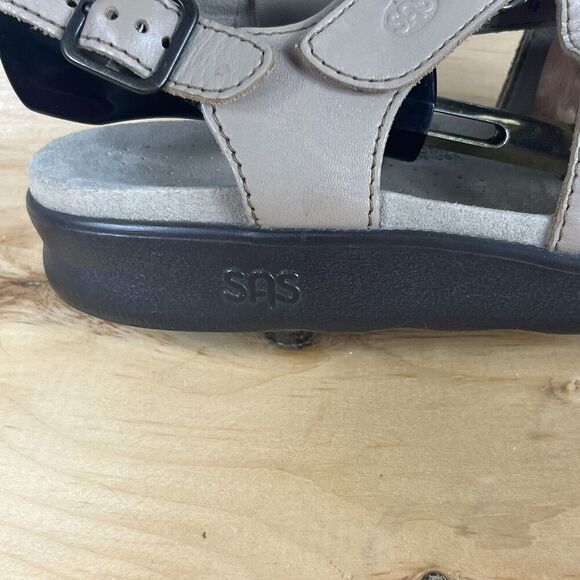 SAS HUGGY Cross Strap Sandals Leather Adjustable Comfort Truffle Tan Size 8.5 - Picture 8 of 10